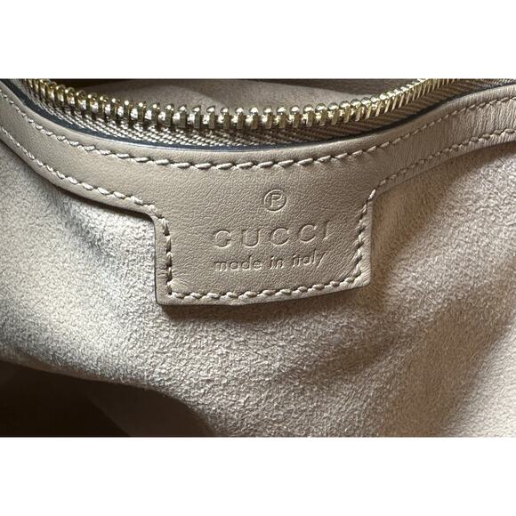 GUCCI Deco Large Camelia Beige Quilted Leather Hobo Tote Chain Shoulder Bag - Picture 10 of 14